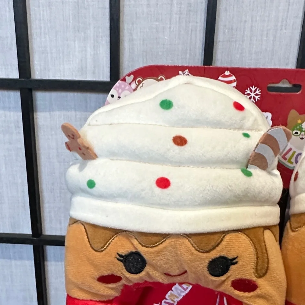 Squishmallows NEW Hot Cocoa Red and Cream Kids Slippers 13/1